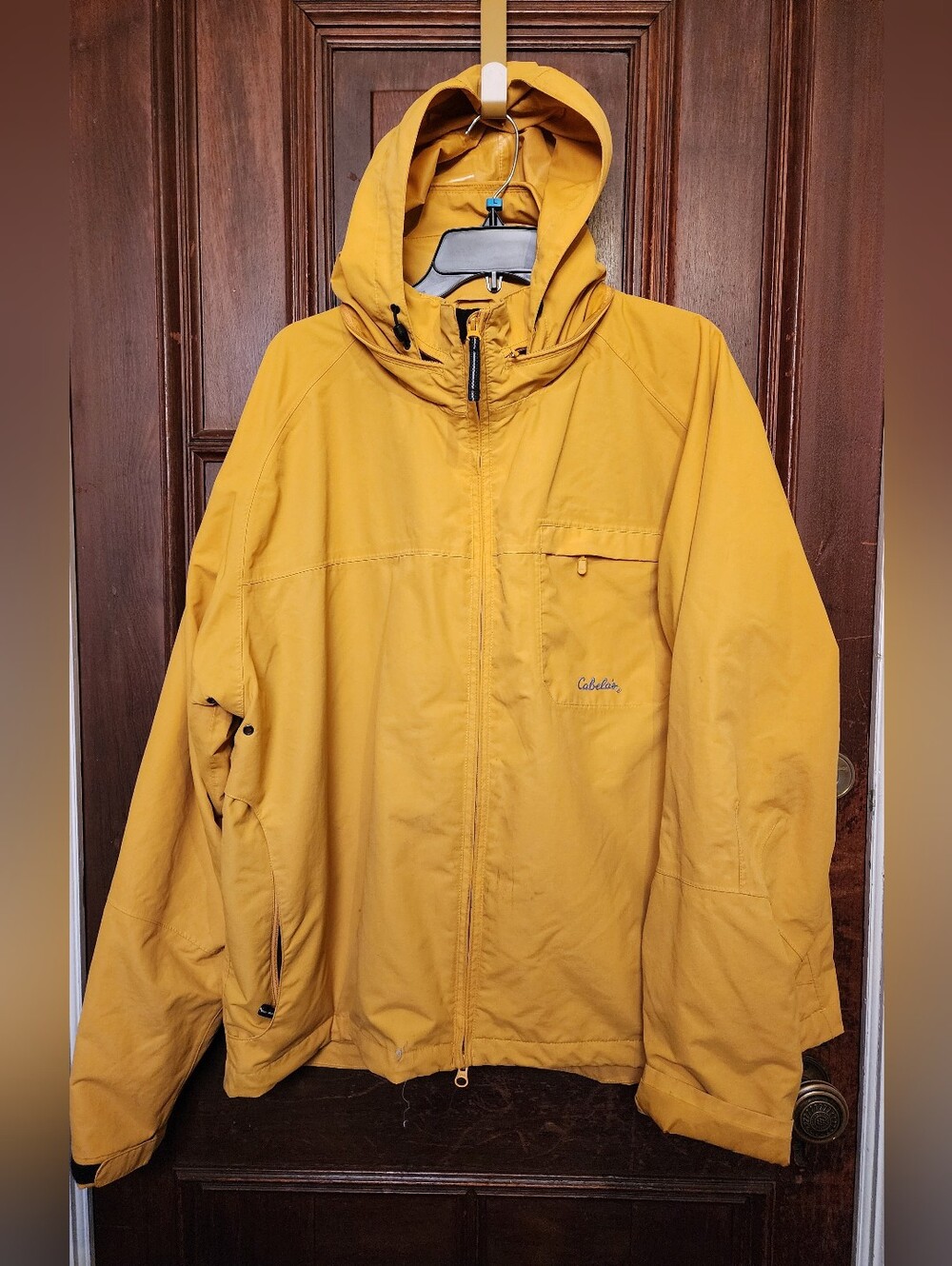 Cabela’s Y2K Technical Rain Jacket Mustard Yellow Gorpcore Shell Size XL